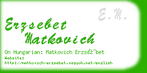 erzsebet matkovich business card